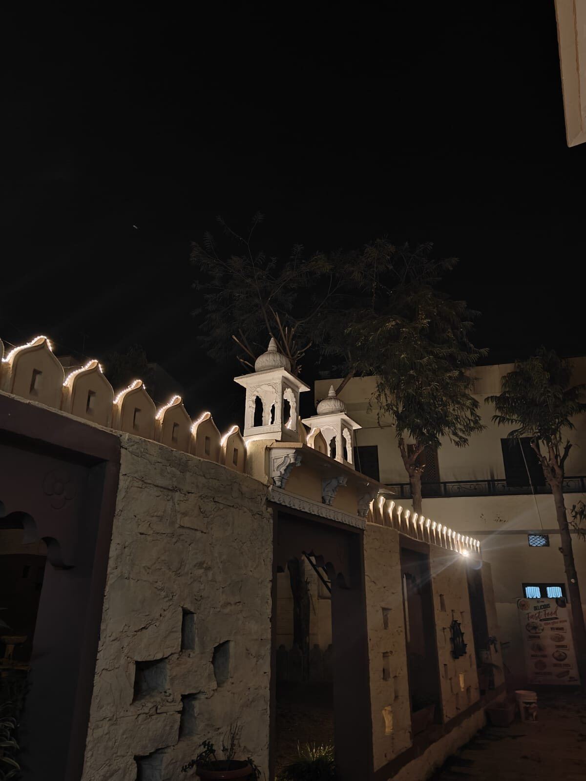 Domed turrets at night